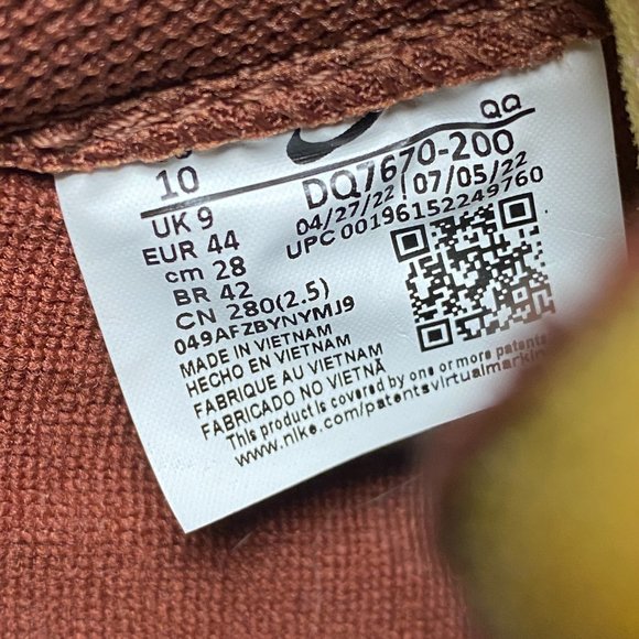 Nike Blazer Low '77 EMB Mens Casual Shoes Brown DQ7670-200 VNDS Size 10 - Picture 8 of 8